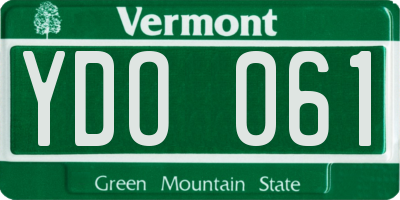 VT license plate YDO061