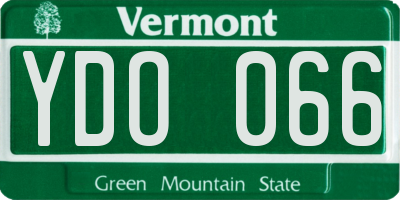 VT license plate YDO066