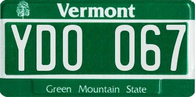 VT license plate YDO067