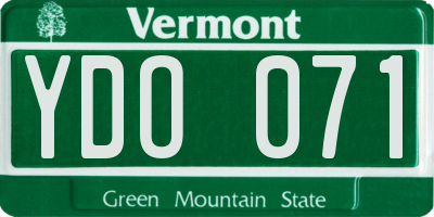 VT license plate YDO071
