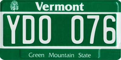 VT license plate YDO076