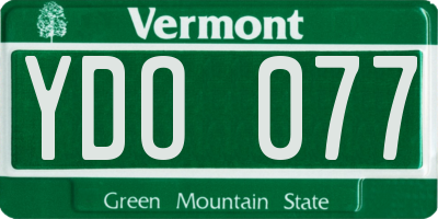 VT license plate YDO077
