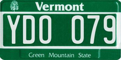 VT license plate YDO079