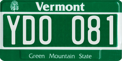 VT license plate YDO081