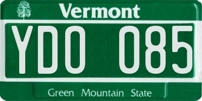 VT license plate YDO085