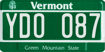 VT license plate YDO087