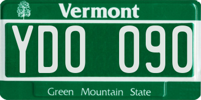 VT license plate YDO090