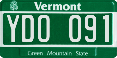 VT license plate YDO091