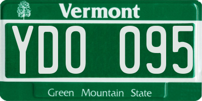 VT license plate YDO095