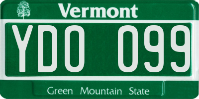 VT license plate YDO099