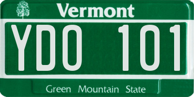 VT license plate YDO101