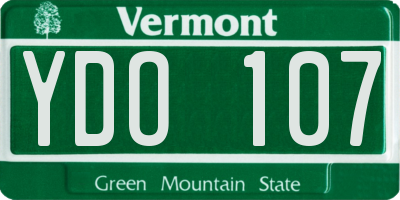 VT license plate YDO107