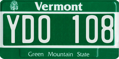 VT license plate YDO108