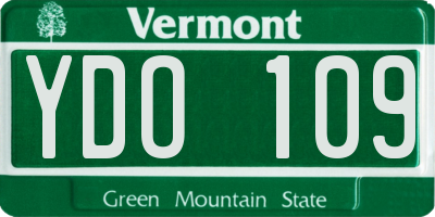 VT license plate YDO109