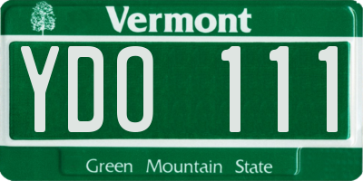 VT license plate YDO111