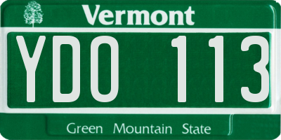 VT license plate YDO113
