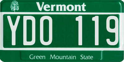 VT license plate YDO119