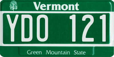 VT license plate YDO121