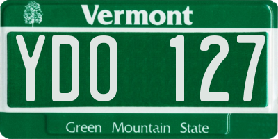 VT license plate YDO127