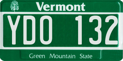 VT license plate YDO132