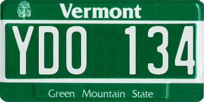 VT license plate YDO134