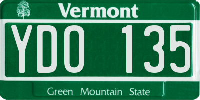 VT license plate YDO135