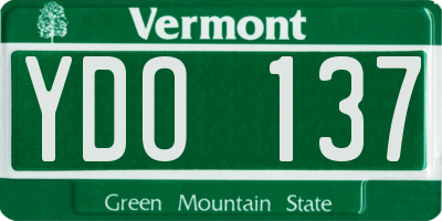 VT license plate YDO137