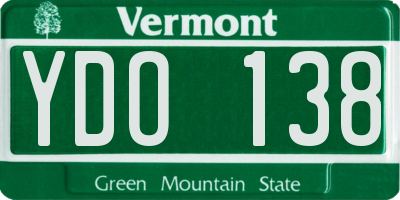 VT license plate YDO138
