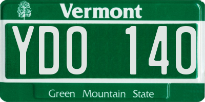 VT license plate YDO140