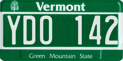 VT license plate YDO142