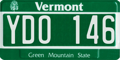 VT license plate YDO146