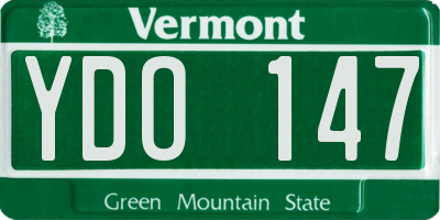 VT license plate YDO147
