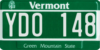 VT license plate YDO148