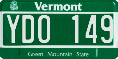 VT license plate YDO149