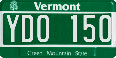 VT license plate YDO150