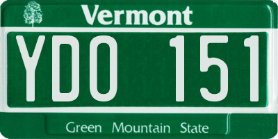 VT license plate YDO151