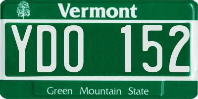 VT license plate YDO152