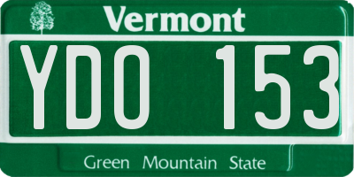 VT license plate YDO153