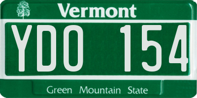 VT license plate YDO154