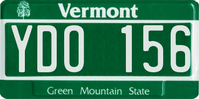 VT license plate YDO156