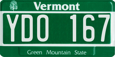VT license plate YDO167