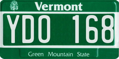 VT license plate YDO168