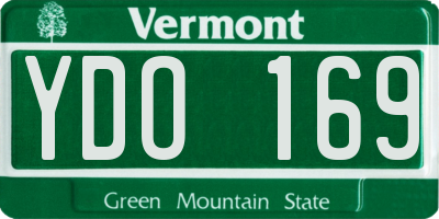 VT license plate YDO169
