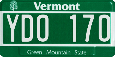 VT license plate YDO170