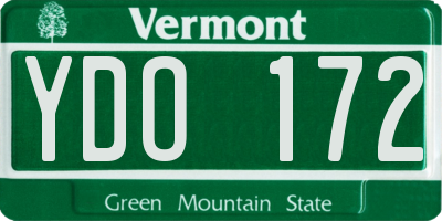 VT license plate YDO172