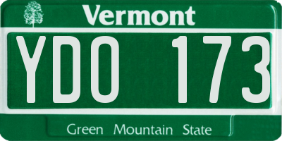 VT license plate YDO173
