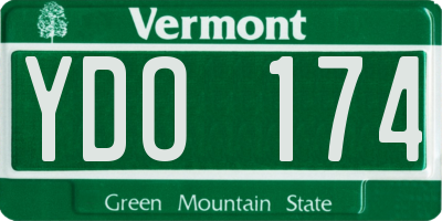 VT license plate YDO174