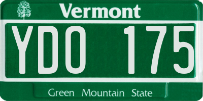 VT license plate YDO175