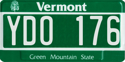 VT license plate YDO176
