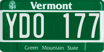 VT license plate YDO177